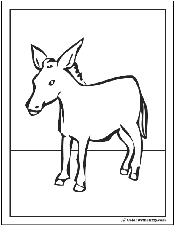 Donkey coloring page customize bible and farm themes