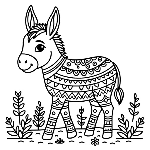 Donkey coloring pages for children