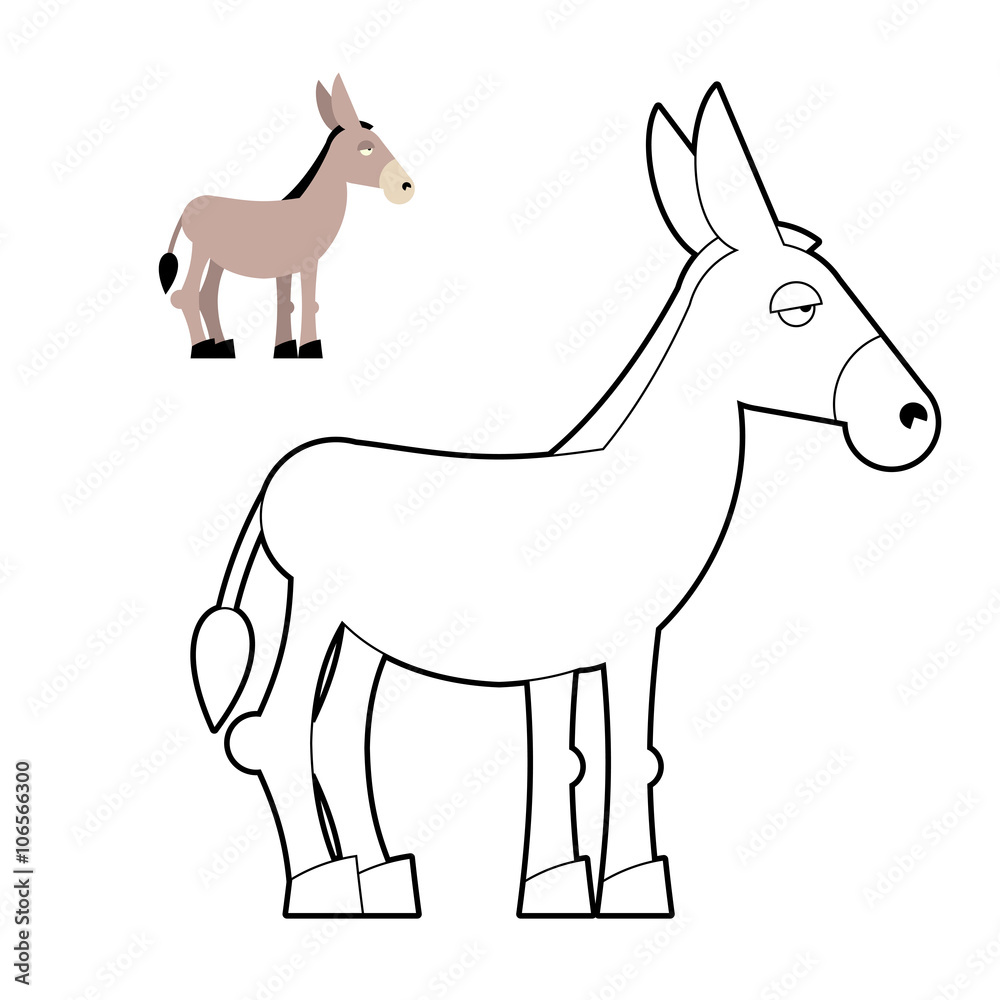 Donkey coloring book circuit animal childrens coloring book wi vector