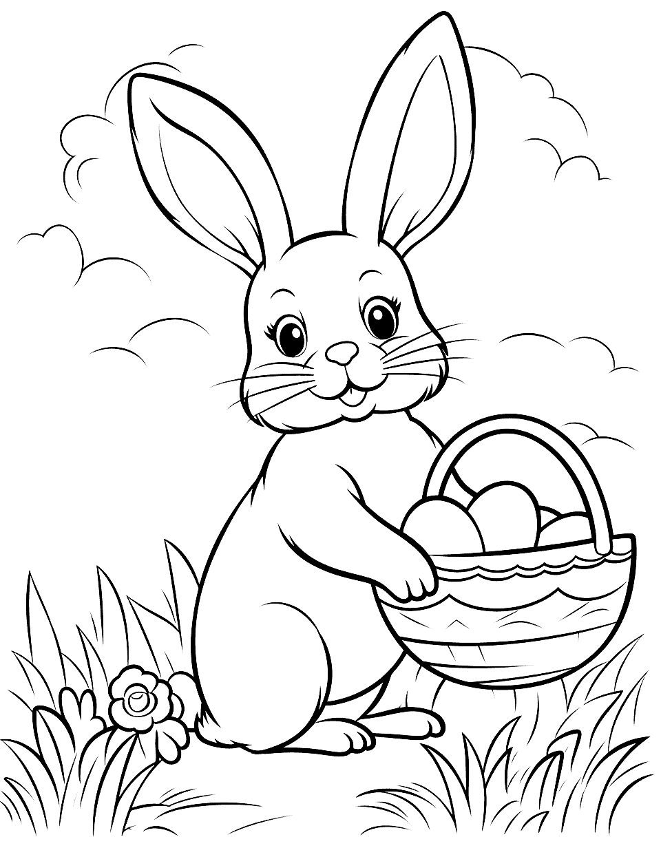 Rabbit bunny coloring pages free printables