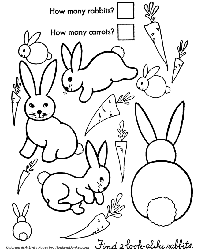 Easter bunny coloring pages