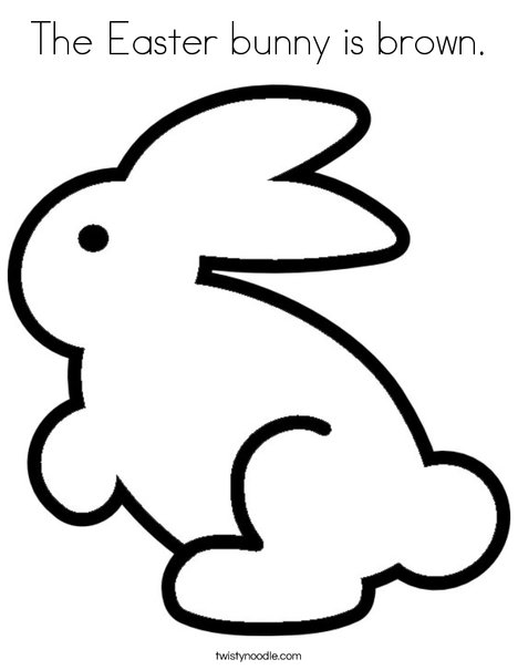 The easter bunny is brown coloring page