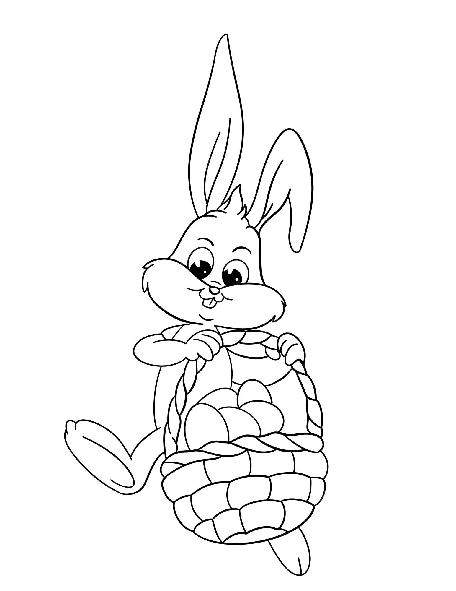 Premium vector easter bunny coloring page