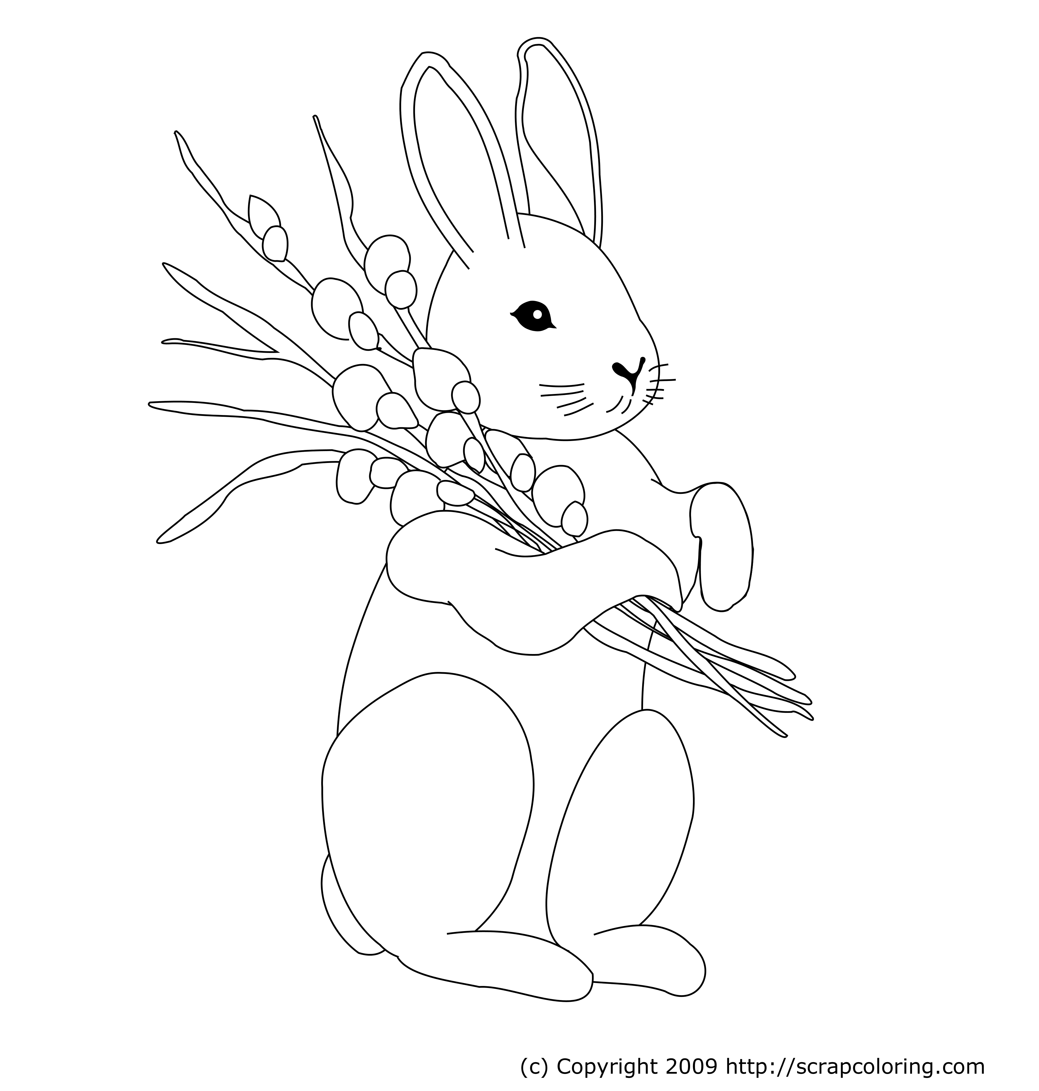 Easter bunny coloring page