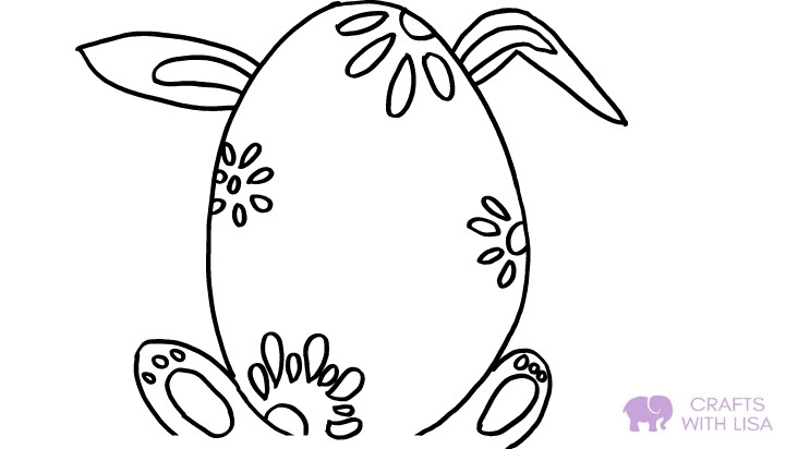 Easter hiding bunny coloring page