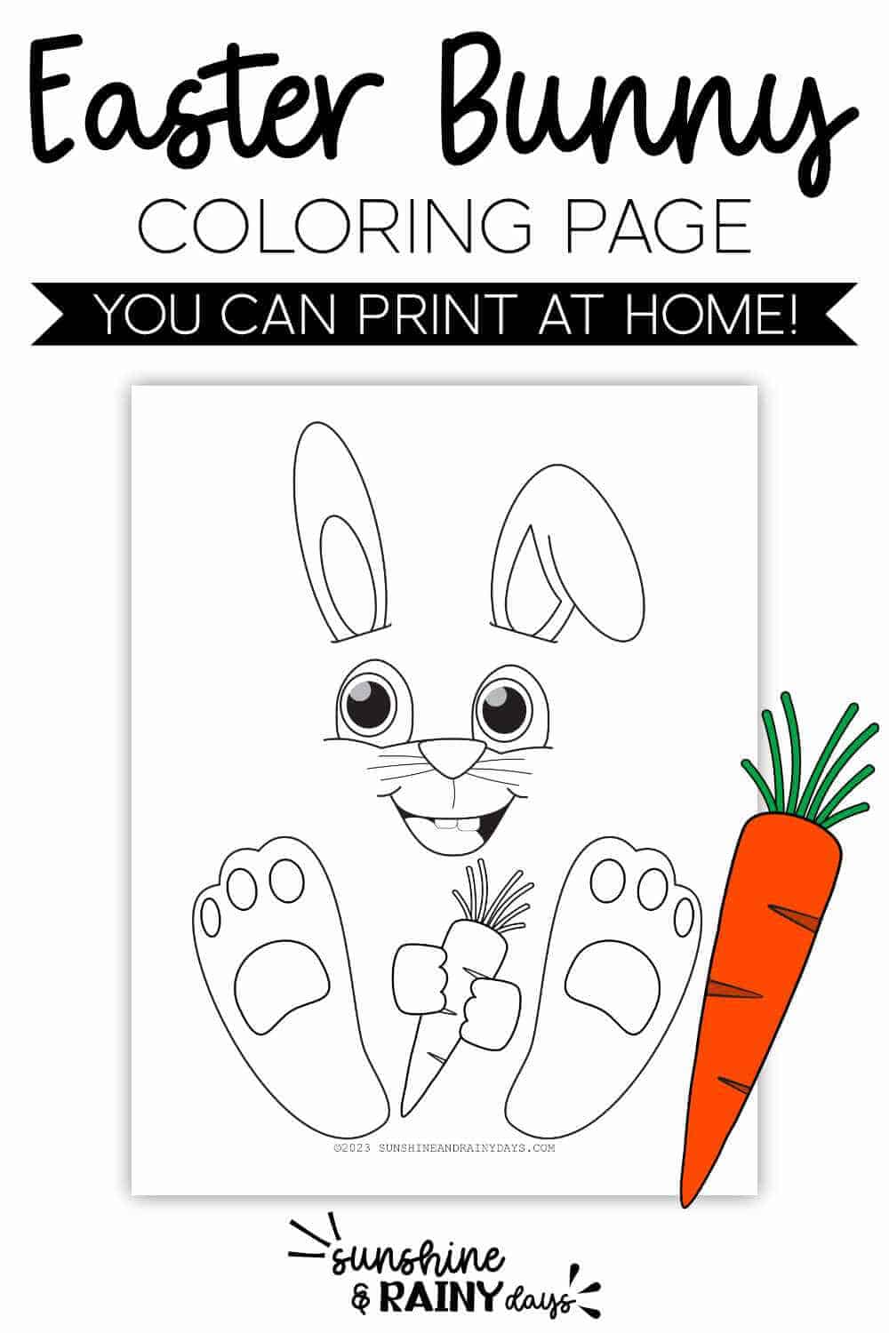 Easter bunny coloring page