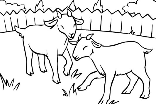 Coloring pages happy goat colouring pages