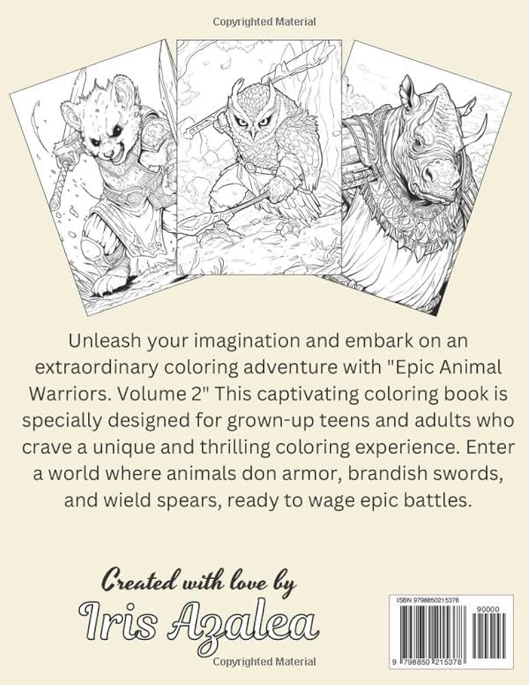 Epic animal warriors volume intricate by azalea iris