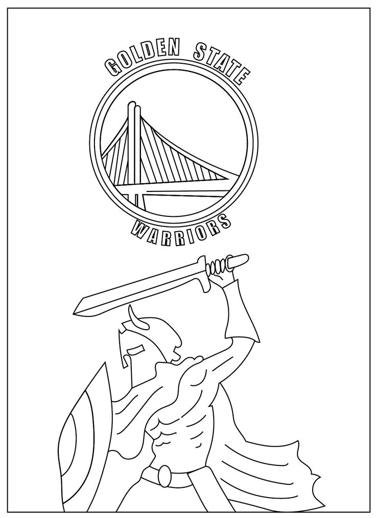 Golden state warrior coloring pages pdf free printable