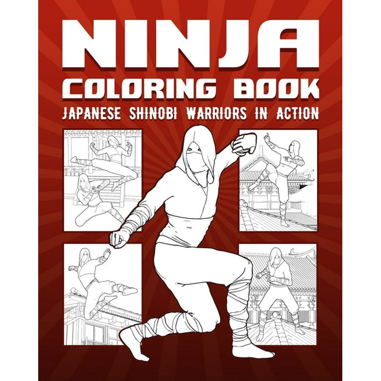 Ninja coloring book japanese shinobi warriors in action paperback