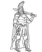 Printable spartan warrior coloring sheet