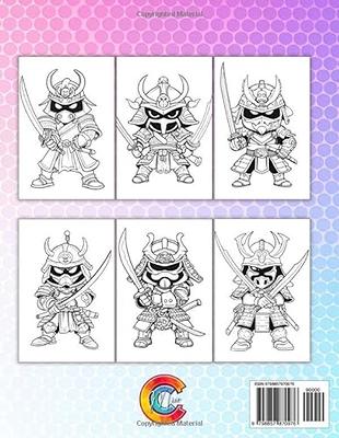 Kawaii samurai ninja coloring book for kids and adults cute japanese ninja samurai warriors large print illustrations in coloring pages with chibi manga anime art style