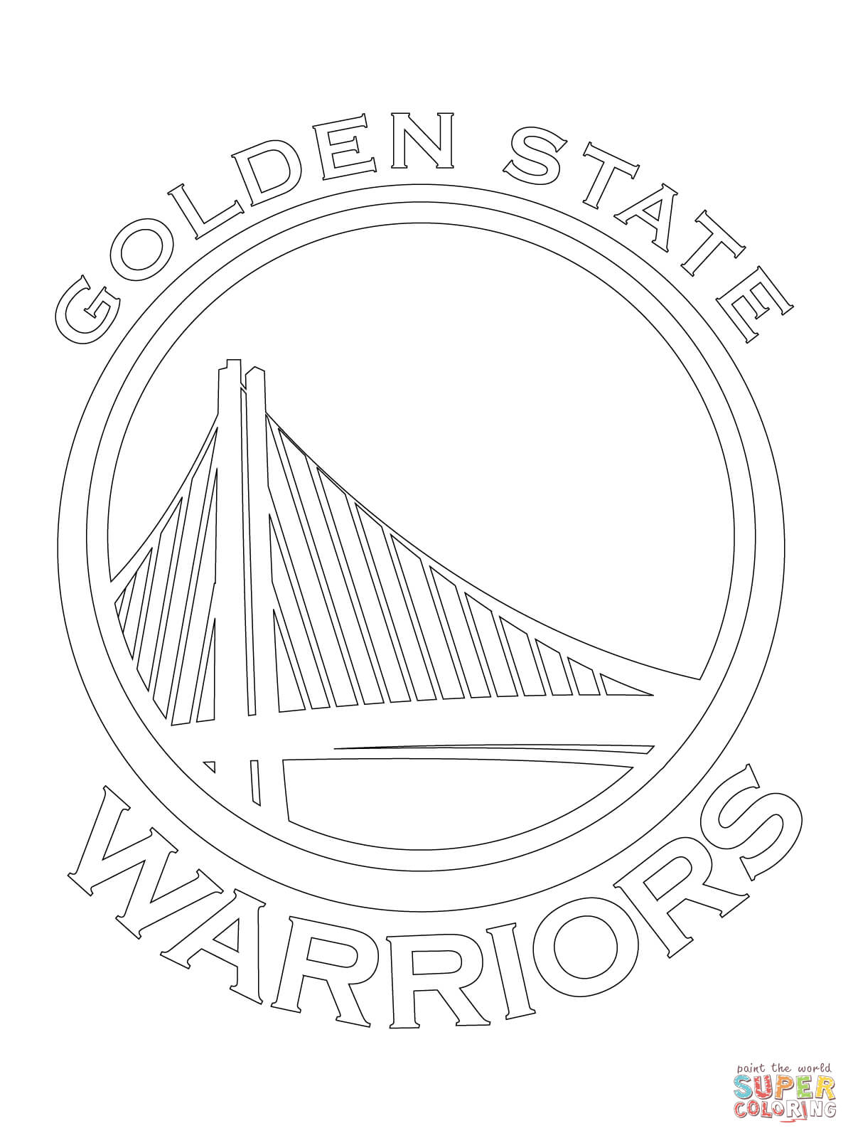 Golden state warriors logo coloring page free printable coloring pages