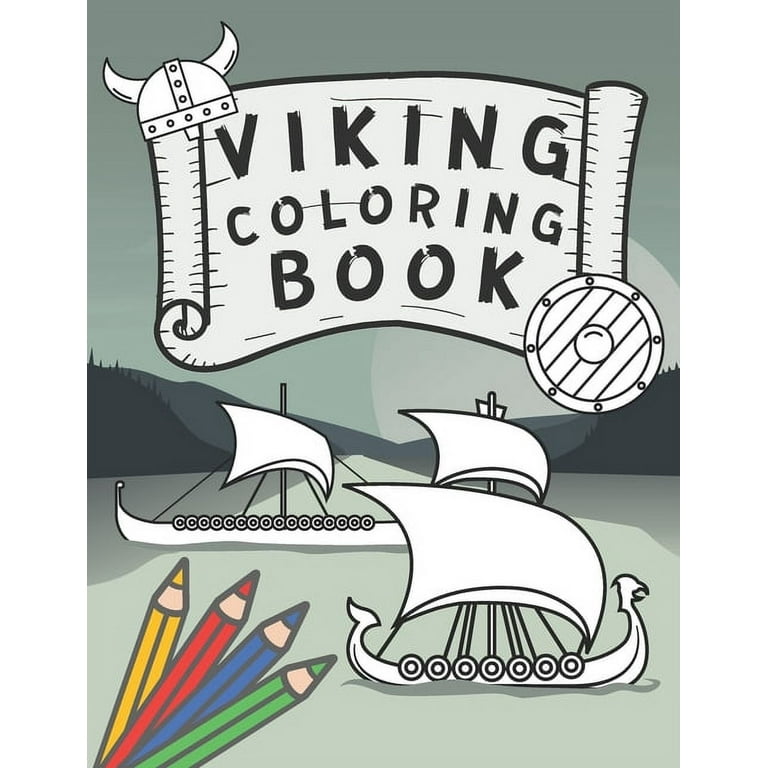 Viking coloring book nordic warriors and vikings boats weapons armors and more paperback