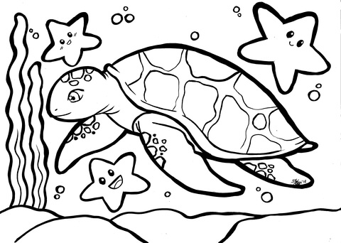 Sea turtle coloring page free printable coloring pages