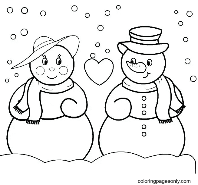 Snowman coloring pages printable for free download