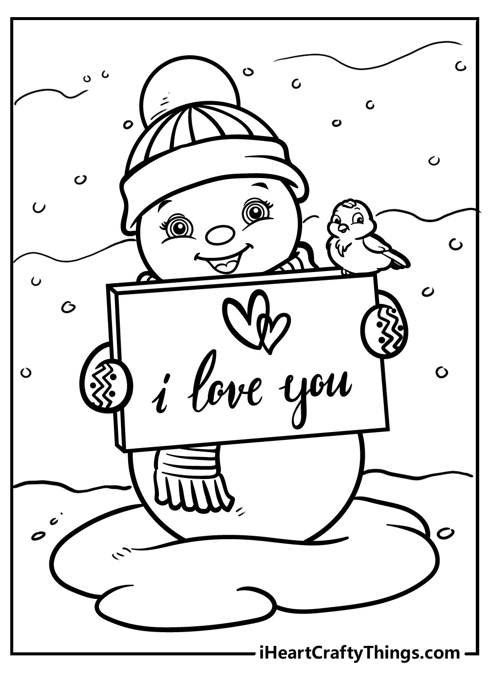 Snowman coloring pages free printables