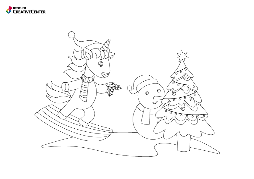 Free printable unicorn and snowman coloring creative center