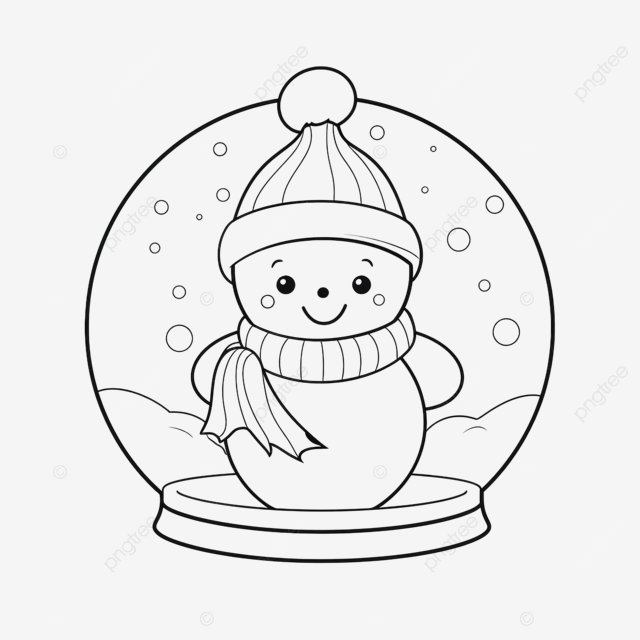 Lovely snowman glass ball coloring page for kids and adults adorable kids coloring coloring pages png transparent image and clipart for free download