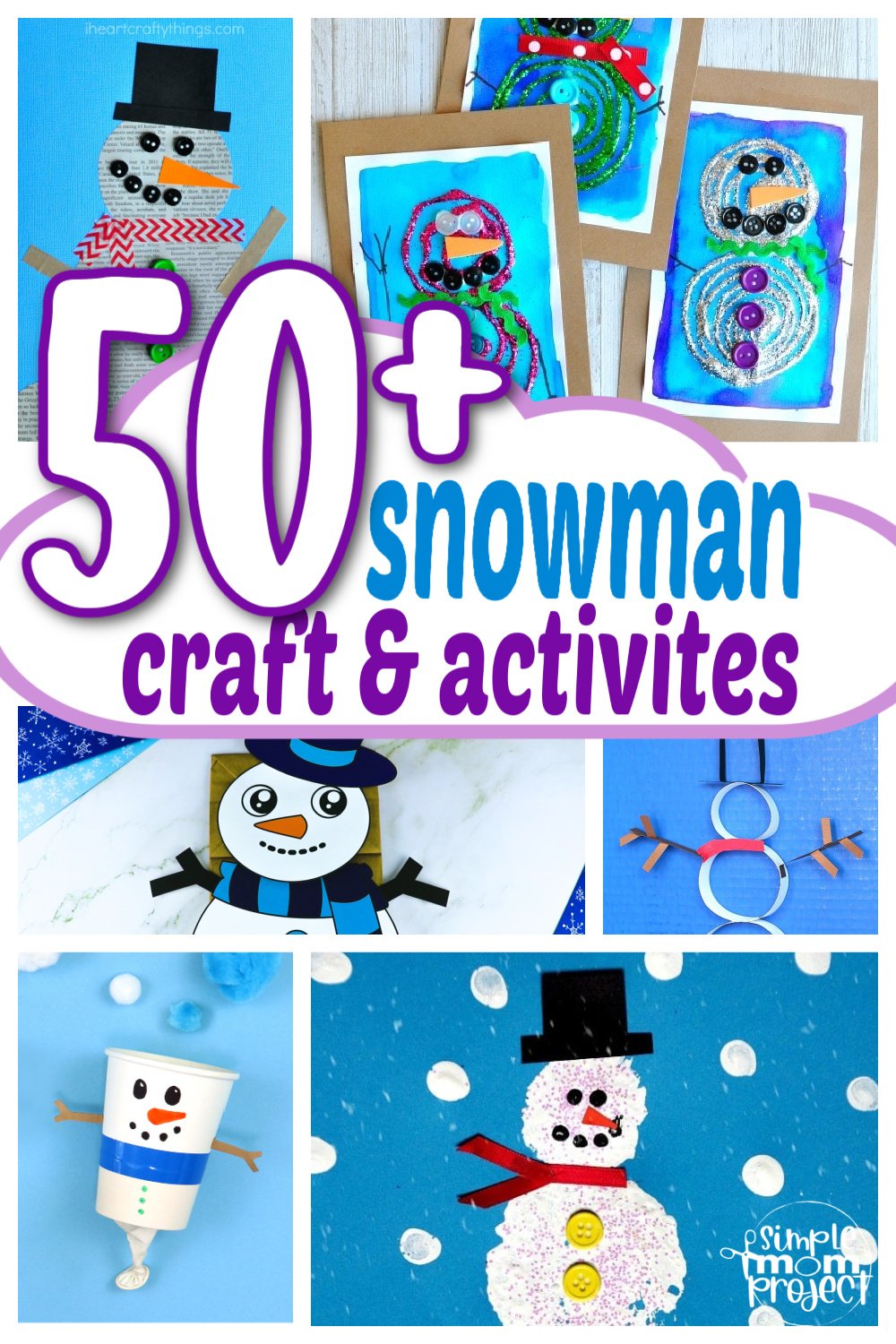 Printable snowman craft with free templates for kids â simple mom project