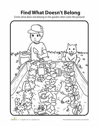 What doesnt belong garden worksheet education hidden pictures education preschool learning activities