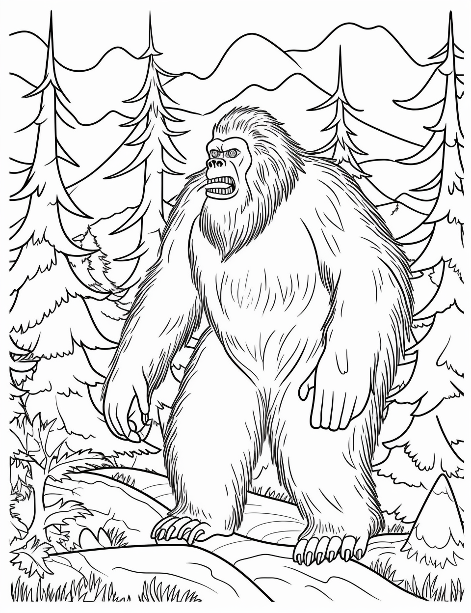 Bigfoot coloring page