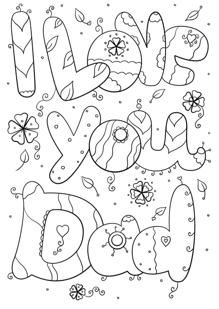 I love you dad coloring page