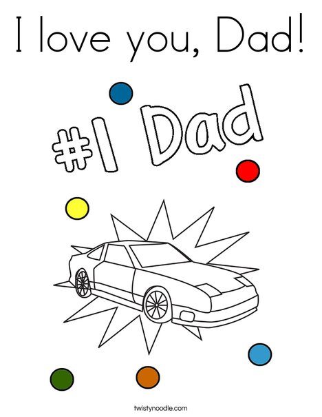 I love you dad coloring page