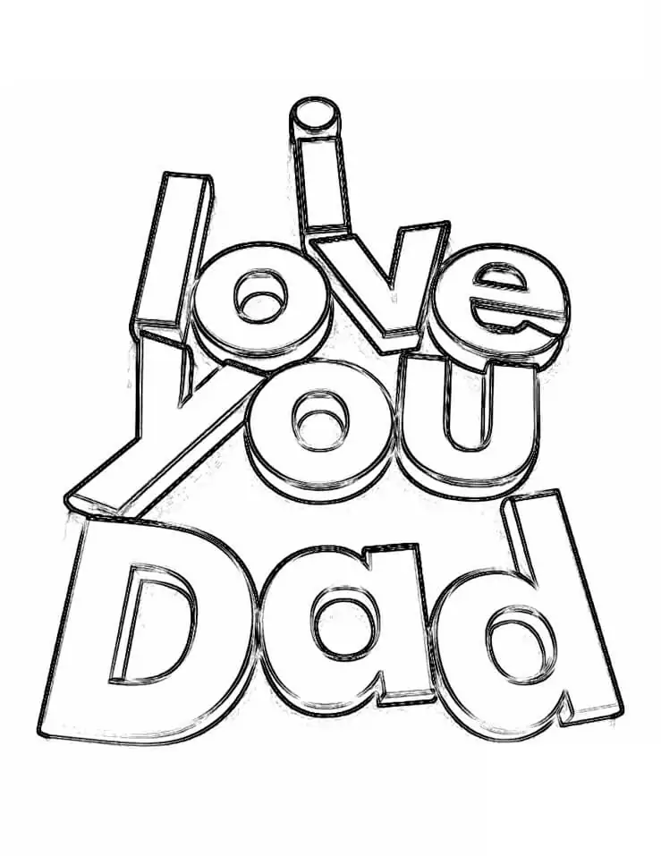 Love you dad coloring page