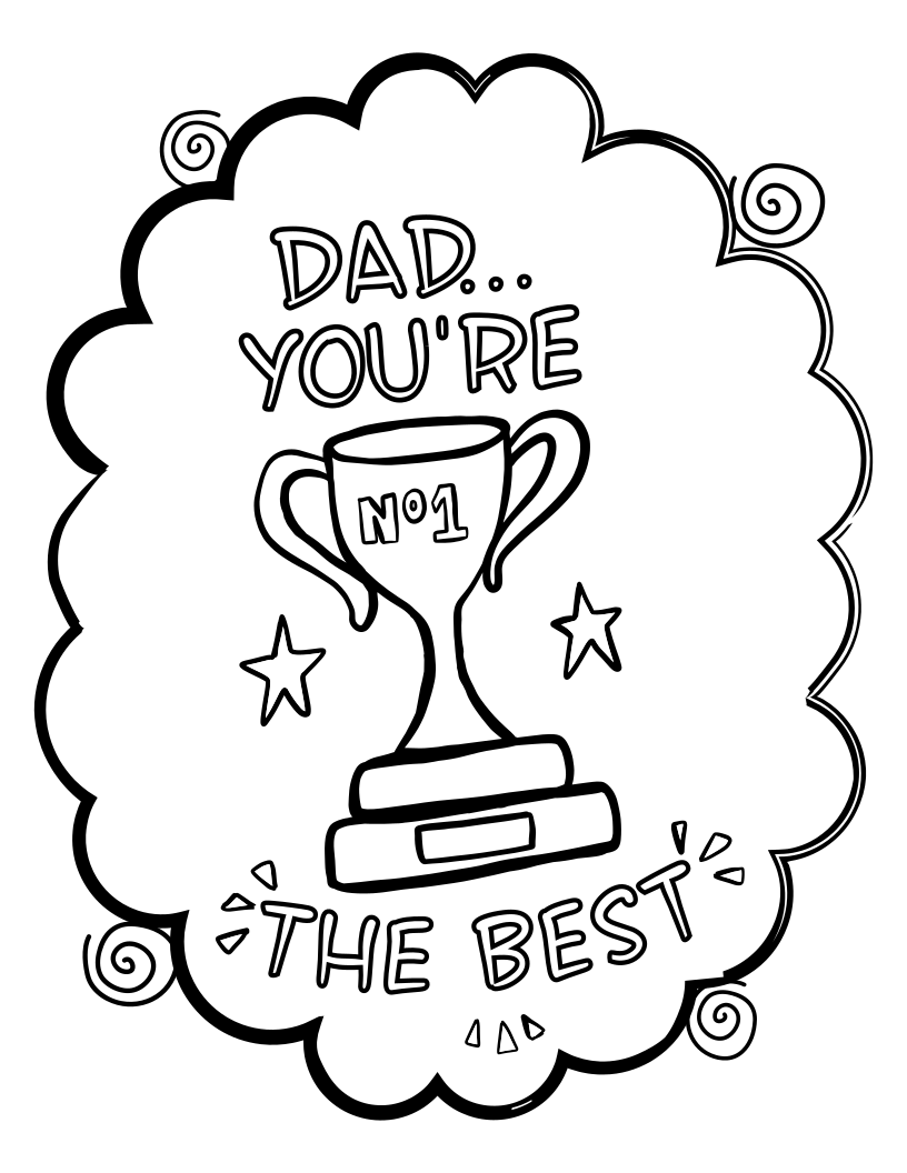 Simply love printables fathers day coloring page and card