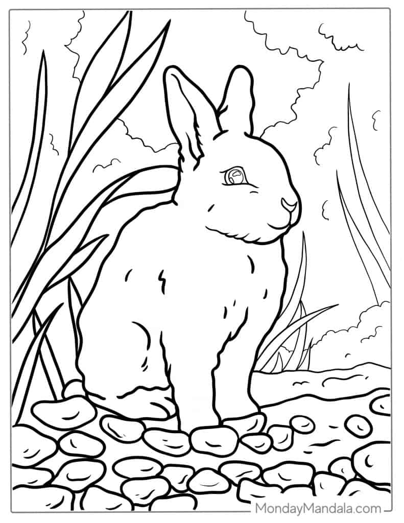 Rabbit coloring pages free pdf printables