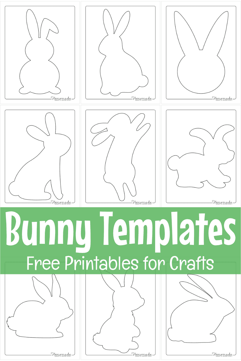 Free printable bunny templates for spring easter crafts