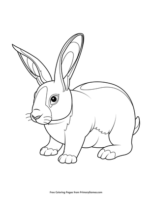 Baby rabbit coloring page â free printable pdf from