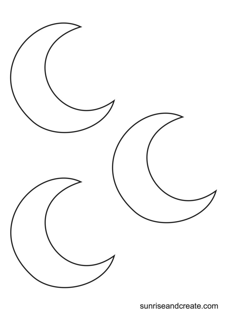 Free printable moon templates crescent full moons