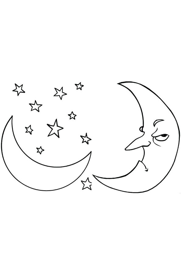 Coloring pages crescent moon coloring page