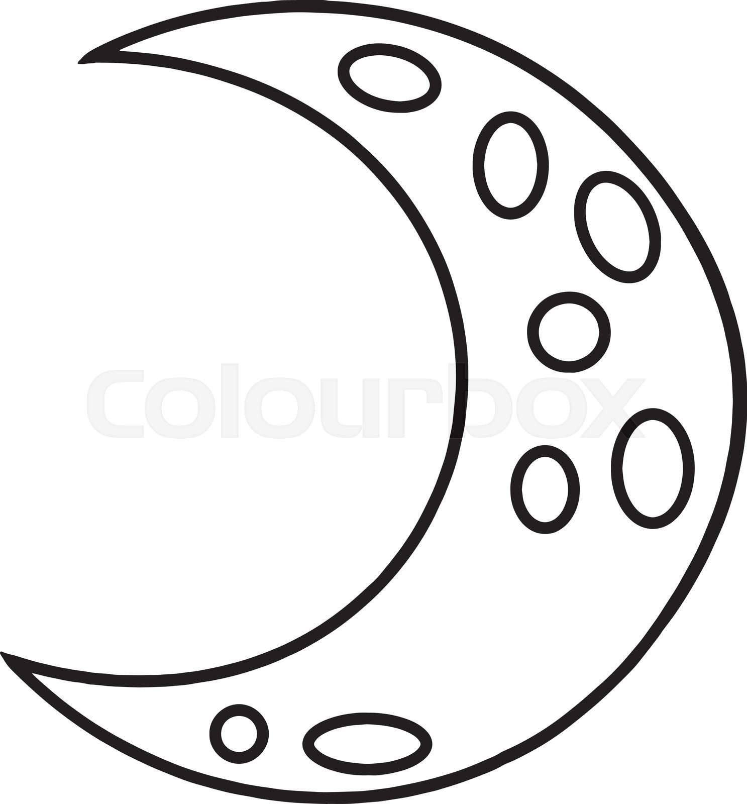 Crescent moon isolated coloring page for kids stock vector