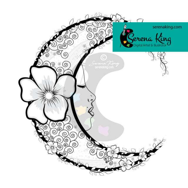 Flower moon coloring page â serena king