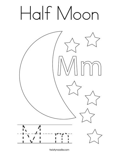 Half moon coloring page