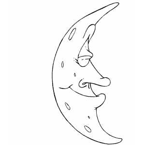 Crescent moon coloring page