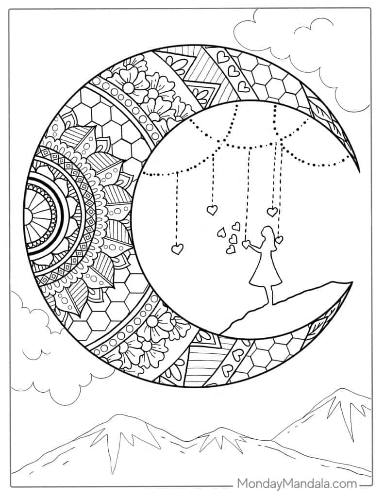 Moon coloring pages free pdf printables