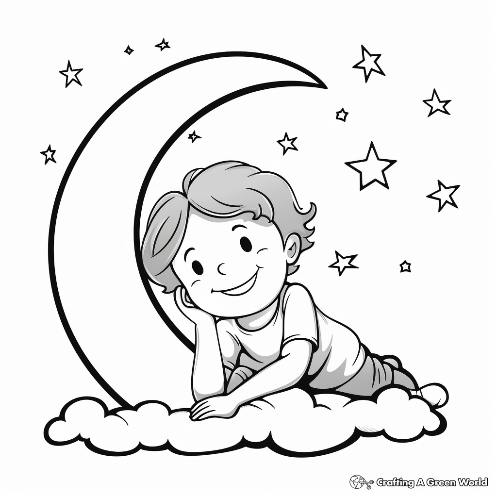 Crescent moon coloring pages