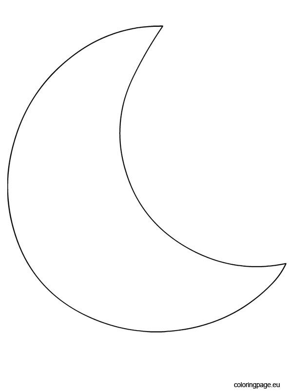 Crescent moon shape coloring page