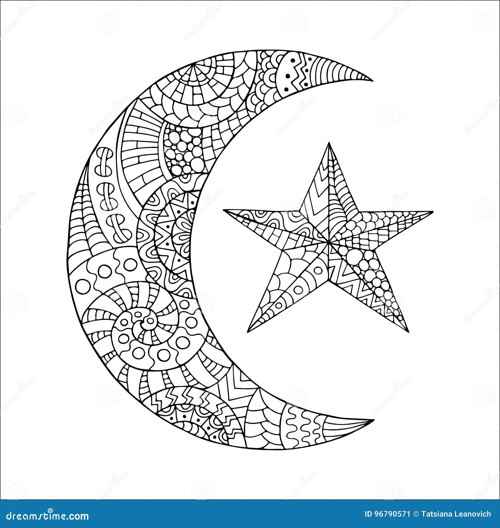 Moon crescent colouring pages stock illustrations â moon crescent colouring pages stock illustrations vectors clipart