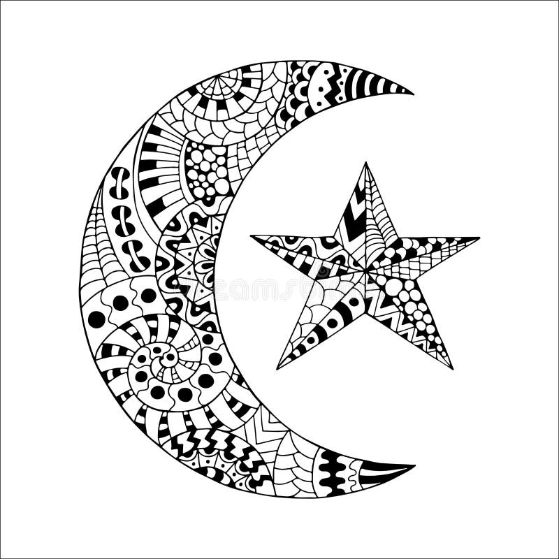 Moon crescent colouring pages stock illustrations â moon crescent colouring pages stock illustrations vectors clipart