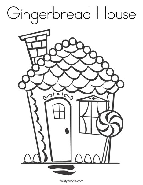 Gingerbread house coloring page