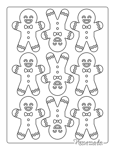 Free printable gingerbread man templates coloring pages