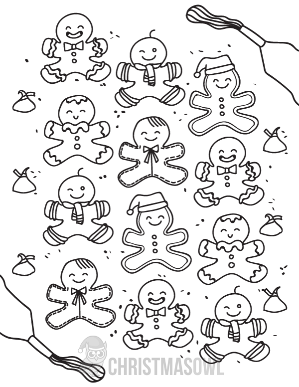 Free gingerbread man coloring page