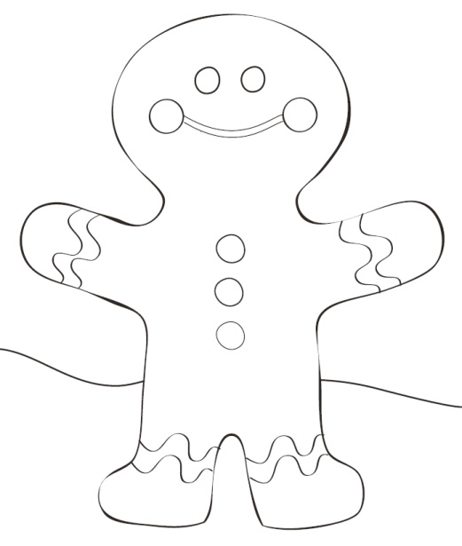 Gingerbread man coloring page