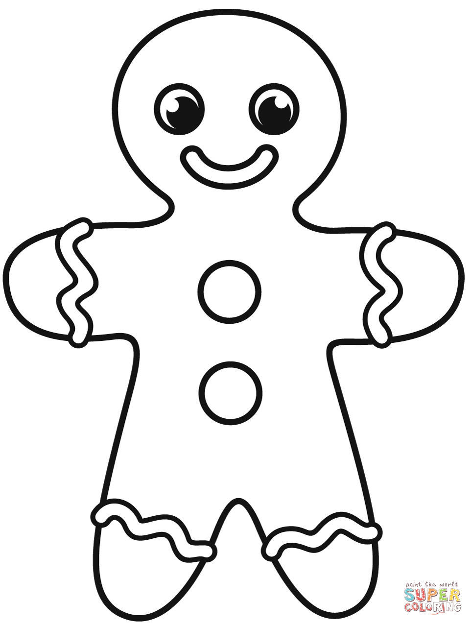 Gingerbread man coloring page free printable coloring pages