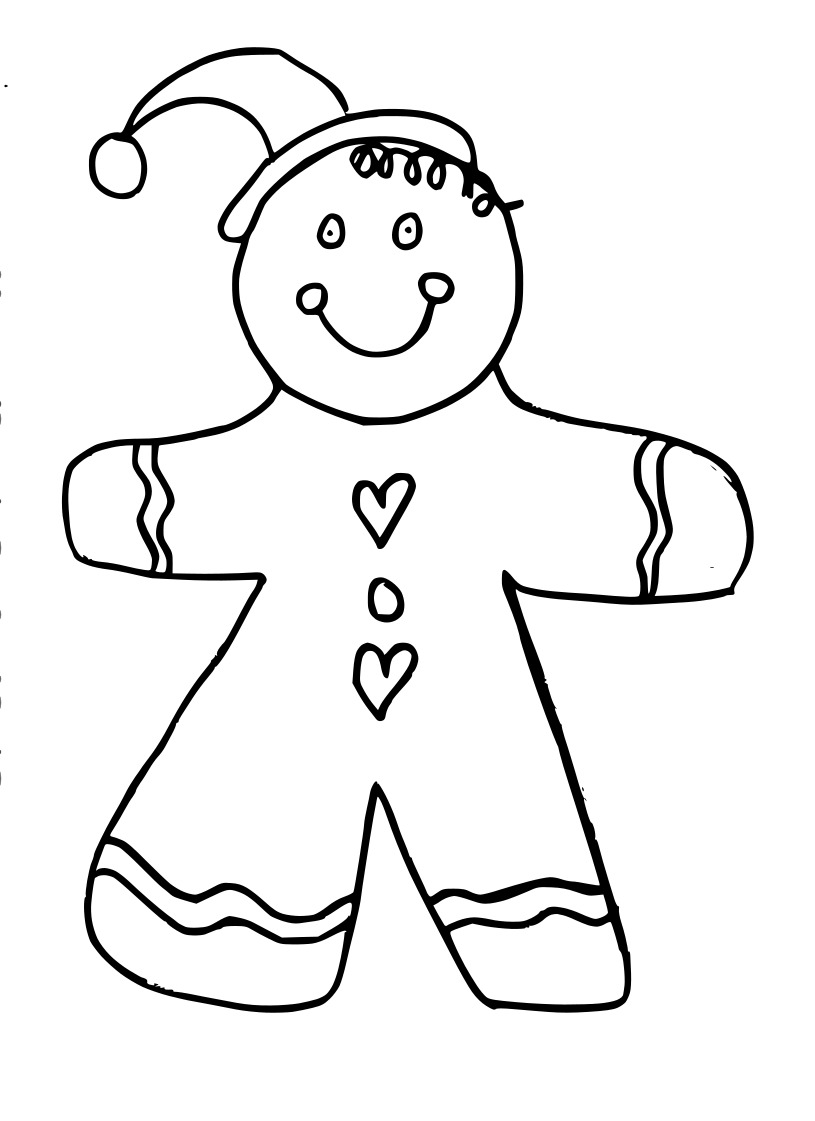 Gingerbread man coloring page